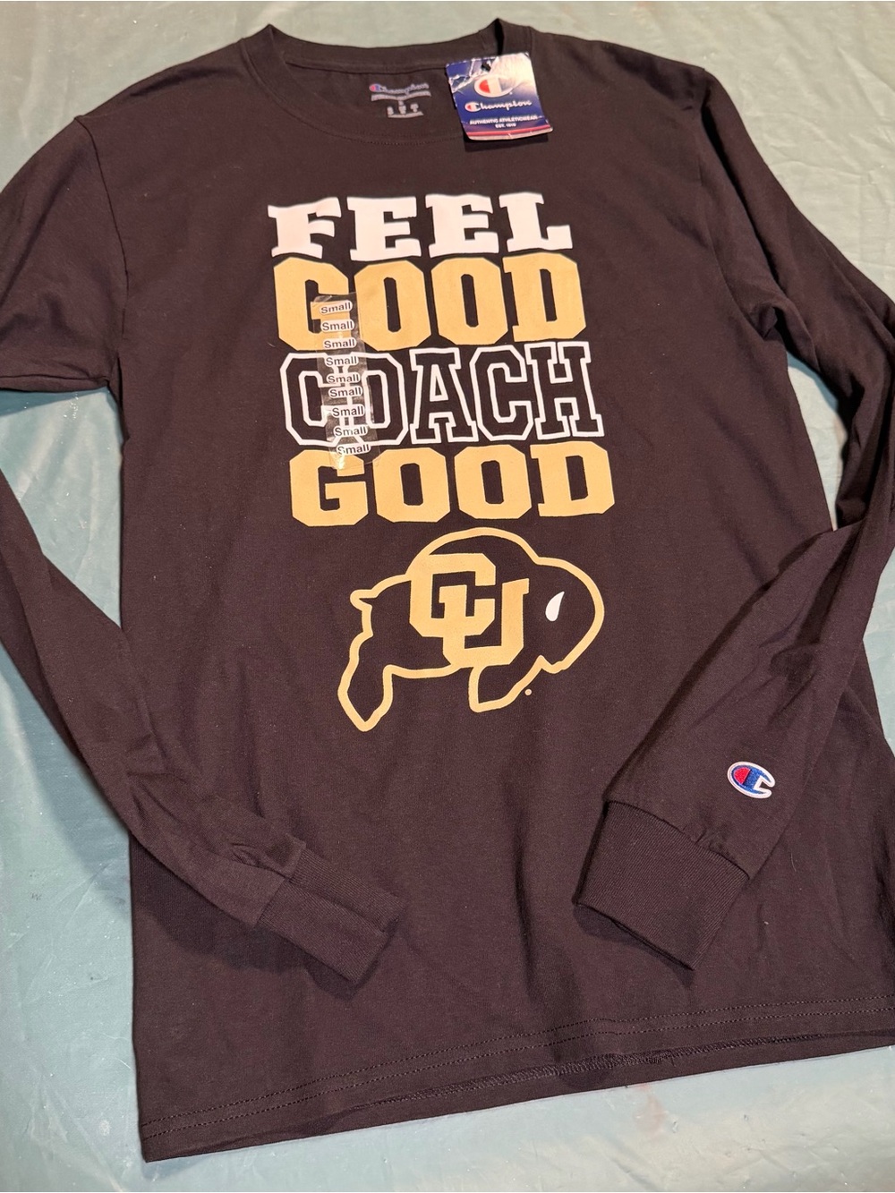 NEW Champion Black Long Sleeve Tee Colorado University